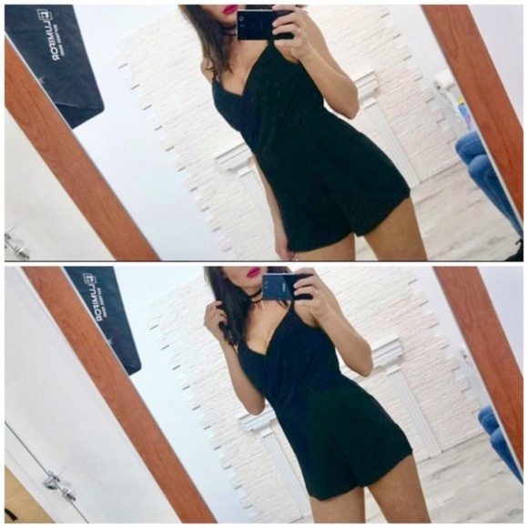 Black Summer Shorts Romper Jumper Beach Dress NWT - Picture 3 of 8